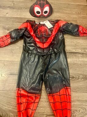 Toddler 2T Halloween Black & Red Spidey Costume with Mask